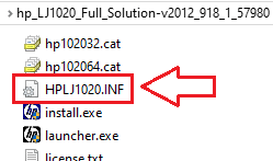 และคุณต้องหาไฟล์ HPLJ1020.inf